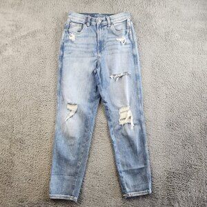 Women's Size 5 Ribcage Highest Rise Straight Tapered Leg Mom Jeans Ankle Denim